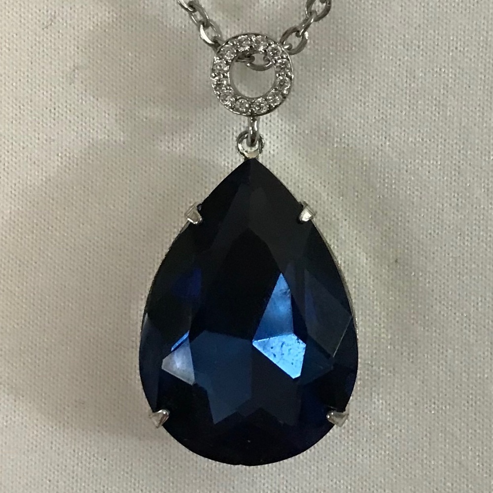 Peaky Blinders Grace Shelby Teardrop Sapphire Necklace, Handmade Replica - Picture 3 of 15
